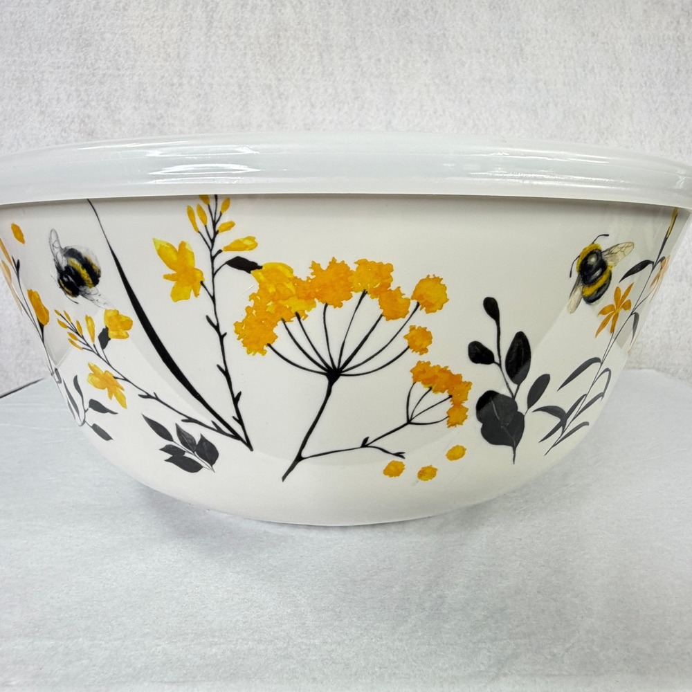 Bumblebee Wildflower Nesting Mixing Bowls Member's Mark Set/3 with Lids Picnic - Picture 6 of 16